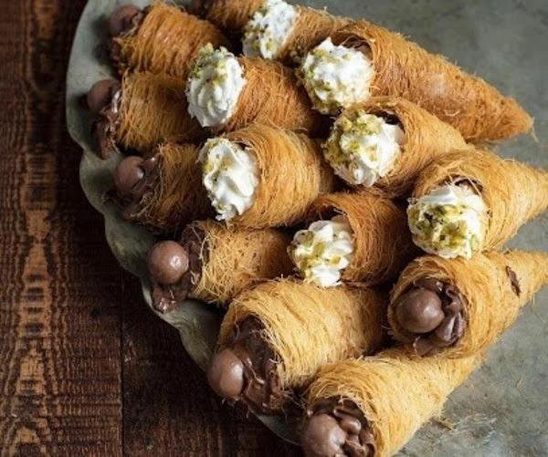 كنافة كونو بالكريمة والشيكولاتة